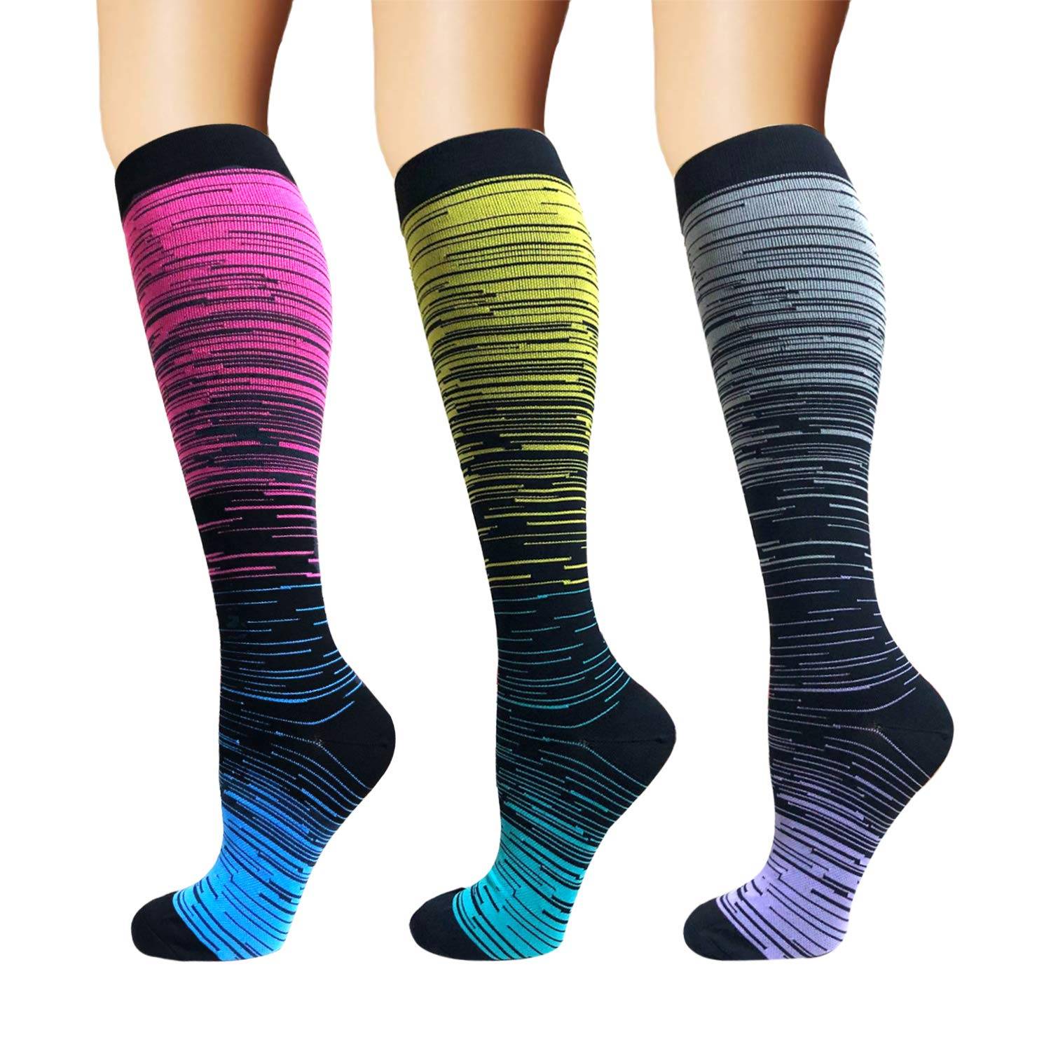 Colorful KneeHigh Compression Cycling Socks